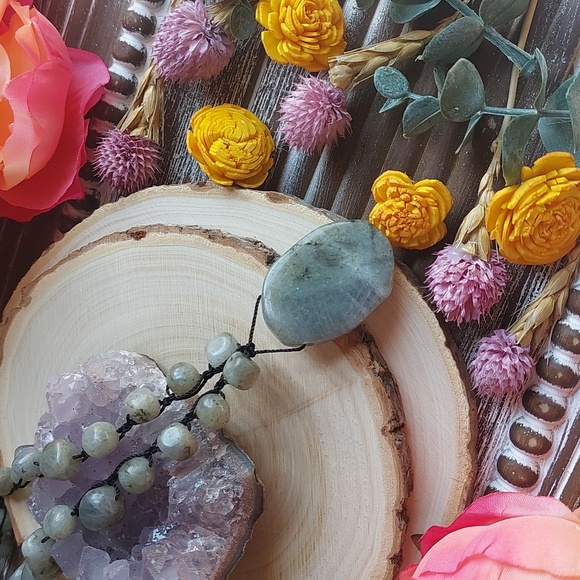 SALE! Labradorite Gemstone Necklace, Boho, Artisan Made by Rust Belt Raised - Picture 1 of 11